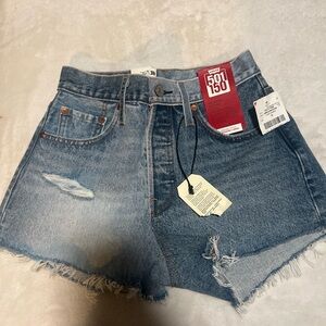 Levi's Women's Distressed Blue Jean Shorts